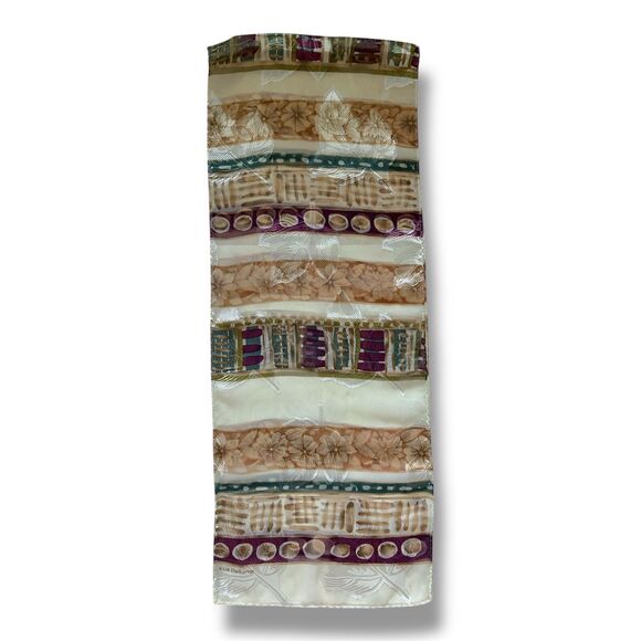 Light Beige Rectangular Scarf Liz Claiborne 53" x 10" Women Fashion Boho Scarve - Picture 1 of 3
